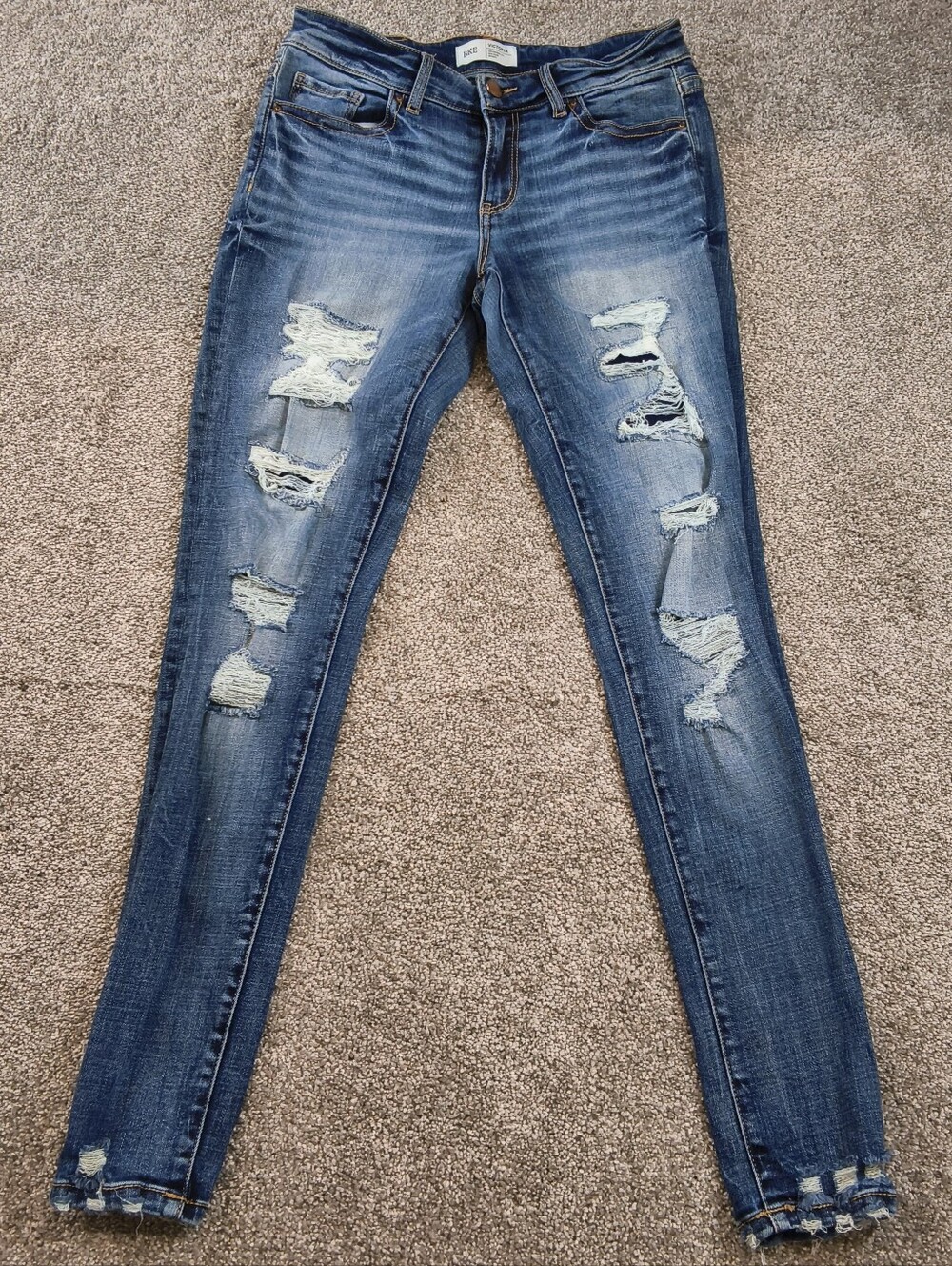 BKE Victoria Universal Fit Mid-Rise Skinny Jean 27x31.5 Distressed